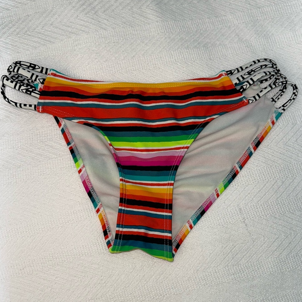 ❤️ Bright Stripes Bikini Bottom Only-Size Medium